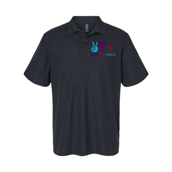 Peace Love Nursing Softstyle Adult Sport Polo