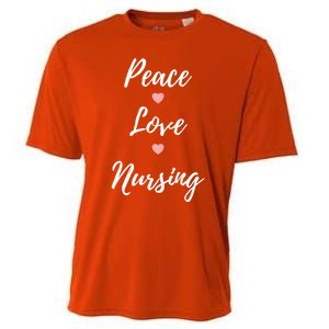 Peace Love Nursing Nurses Gift Cooling Performance Crew T-Shirt