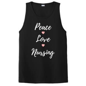 Peace Love Nursing Nurses Gift PosiCharge Competitor Tank