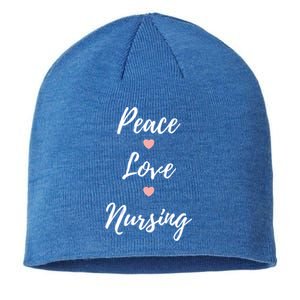 Peace Love Nursing Nurses Gift Sustainable Beanie