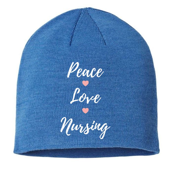 Peace Love Nursing Nurses Gift Sustainable Beanie