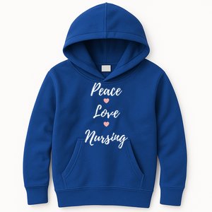 Peace Love Nursing Nurses Gift Kids Hoodie