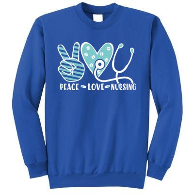 Peace Love Nursing Phonendoscope Heart Funny Nurse Medical Great Gift Sweatshirt