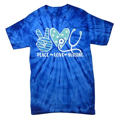 Peace Love Nursing Phonendoscope Heart Funny Nurse Medical Great Gift Tie-Dye T-Shirt