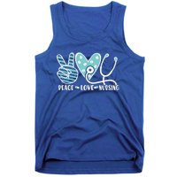 Peace Love Nursing Phonendoscope Heart Funny Nurse Medical Great Gift Tank Top