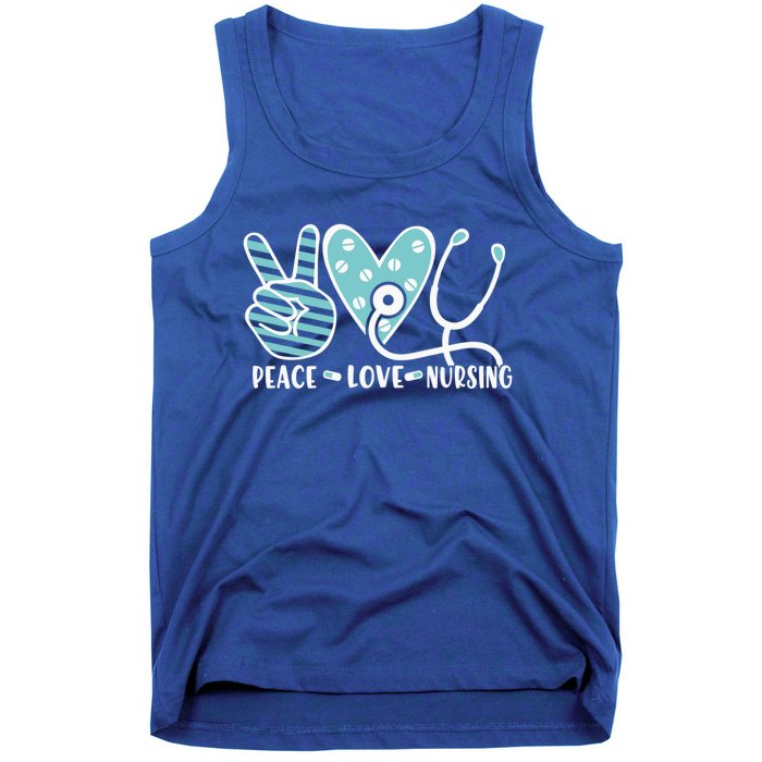 Peace Love Nursing Phonendoscope Heart Funny Nurse Medical Great Gift Tank Top