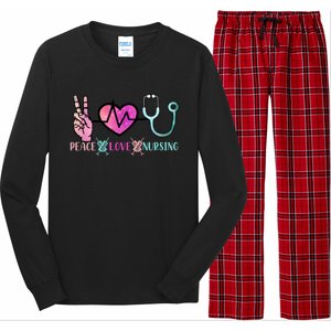 Peace Love Nursing Meaningful Gift Long Sleeve Pajama Set