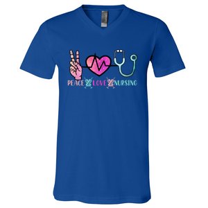 Peace Love Nursing Meaningful Gift V-Neck T-Shirt