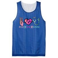 Peace Love Nursing Meaningful Gift Mesh Reversible Basketball Jersey Tank