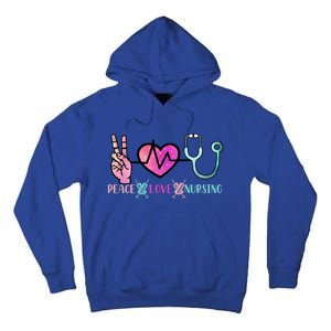 Peace Love Nursing Meaningful Gift Tall Hoodie