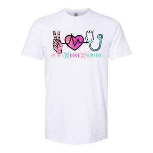 Peace Love Nursing Meaningful Gift Softstyle CVC T-Shirt