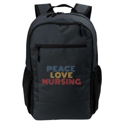 Peace Love Nursing Retro 70s Vintage Gift Daily Commute Backpack