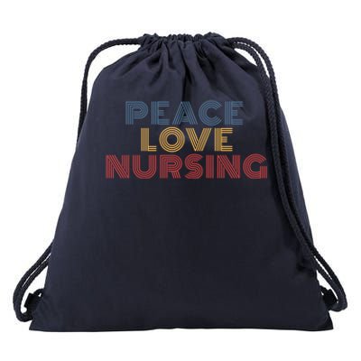 Peace Love Nursing Retro 70s Vintage Gift Drawstring Bag