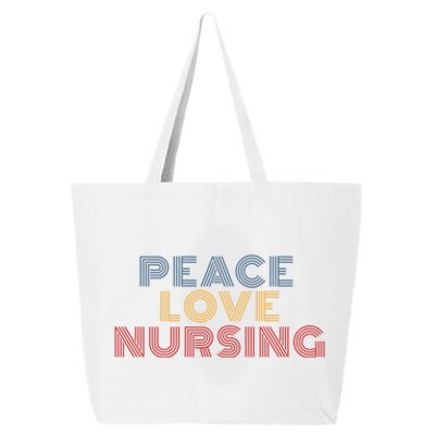 Peace Love Nursing Retro 70s Vintage Gift 25L Jumbo Tote