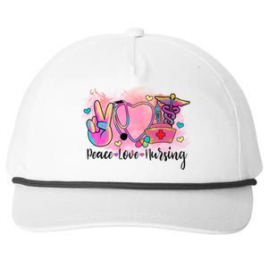 Peace Love Nursing Retro Vibe Gift Snapback Five-Panel Rope Hat