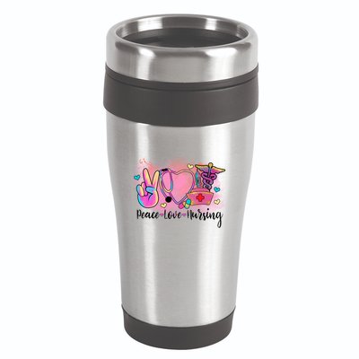 Peace Love Nursing Retro Vibe Gift 16oz Travel Tumbler