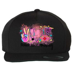 Peace Love Nursing Retro Vibe Gift Wool Snapback Cap