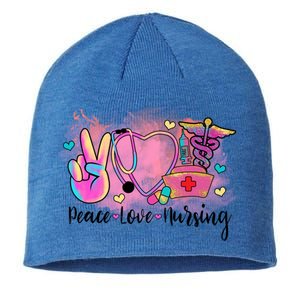 Peace Love Nursing Retro Vibe Gift Sustainable Beanie