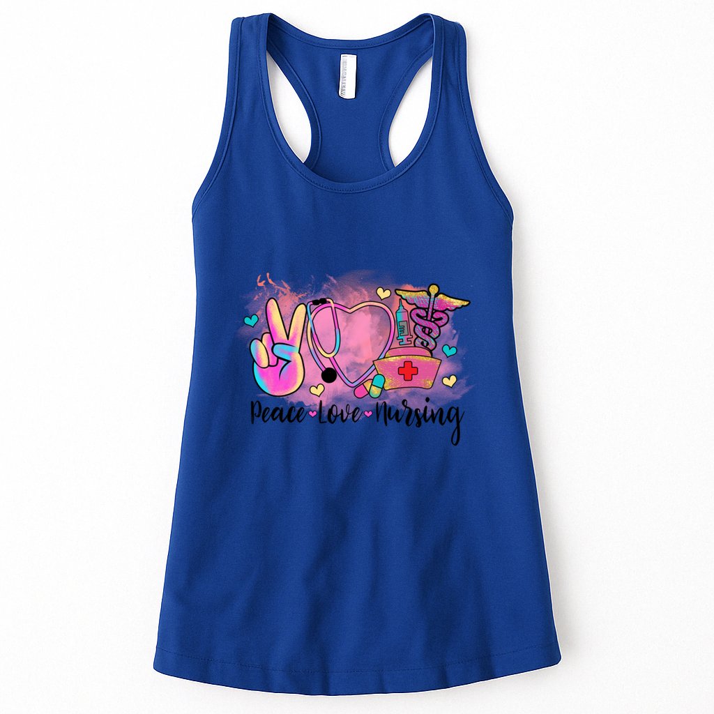 Peace Love Nursing Retro Vibe Gift Womens Tank Top