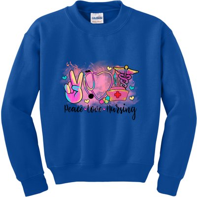 Peace Love Nursing Retro Vibe Gift Kids Sweatshirt