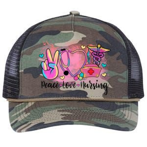 Peace Love Nursing Retro Vibe Gift Retro Rope Trucker Hat Cap