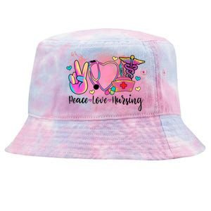 Peace Love Nursing Retro Vibe Gift Tie-Dyed Bucket Hat