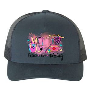 Peace Love Nursing Retro Vibe Gift Yupoong Adult 5-Panel Trucker Hat