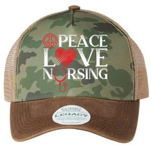 Peace Love Nursing Rn Nurse Gift Legacy Tie Dye Trucker Hat