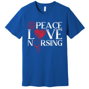 Peace Love Nursing Rn Nurse Gift Premium T-Shirt