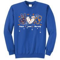 Peace Love Nursing Stethoscope Nurse Life Halloween Costume Gift Sweatshirt