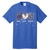 Peace Love Nursing Stethoscope Nurse Life Halloween Costume Gift Tall T-Shirt