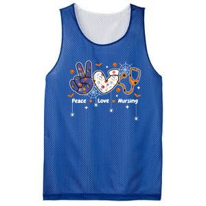 Peace Love Nursing Stethoscope Nurse Life Halloween Costume Gift Mesh Reversible Basketball Jersey Tank