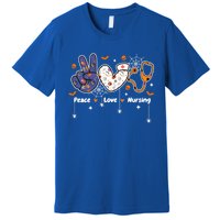 Peace Love Nursing Stethoscope Nurse Life Halloween Costume Gift Premium T-Shirt