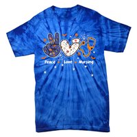 Peace Love Nursing Stethoscope Nurse Life Halloween Costume Gift Tie-Dye T-Shirt