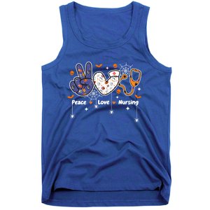 Peace Love Nursing Stethoscope Nurse Life Halloween Costume Gift Tank Top