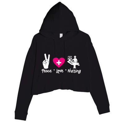 Peace Love Nursing Student School Healthcare Nurse Week Lvn Gift Crop Fleece Hoodie