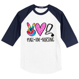 Peace Love Nursing Gift Baseball Sleeve Shirt