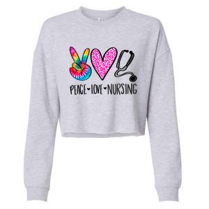 Peace Love Nursing Gift Cropped Pullover Crew