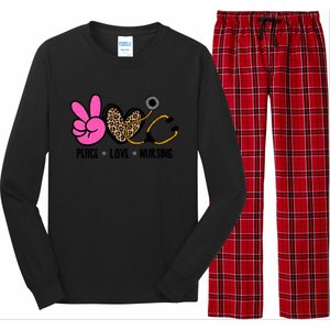 Peace Love Nursing Meaningful Gift Long Sleeve Pajama Set