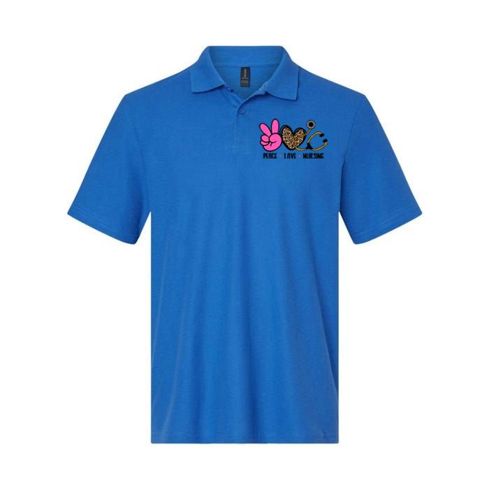 Peace Love Nursing Meaningful Gift Softstyle Adult Sport Polo