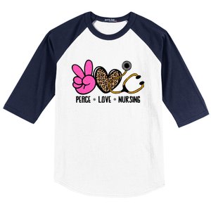 Peace Love Nursing Meaningful Gift Baseball Sleeve Shirt