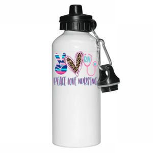 Peace Love Nursing Cool Gift Aluminum Water Bottle