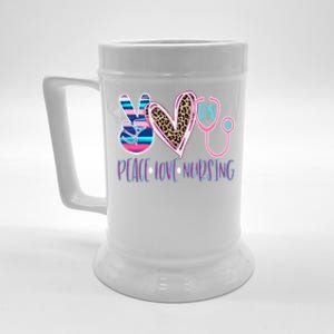 Peace Love Nursing Cool Gift Beer Stein