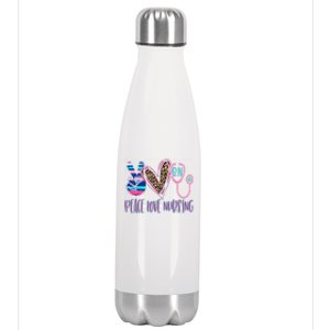 Peace Love Nursing Cool Gift Stainless Steel Insulated Water Bottle