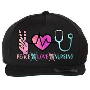 Peace Love Nursing Gift Wool Snapback Cap