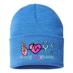 Peace Love Nursing Gift Sustainable Knit Beanie