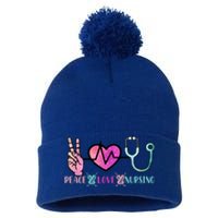 Peace Love Nursing Gift Pom Pom 12in Knit Beanie