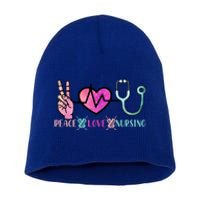 Peace Love Nursing Gift Short Acrylic Beanie