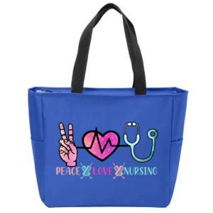 Peace Love Nursing Gift Zip Tote Bag