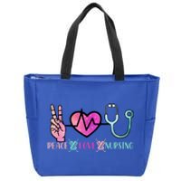 Peace Love Nursing Gift Zip Tote Bag